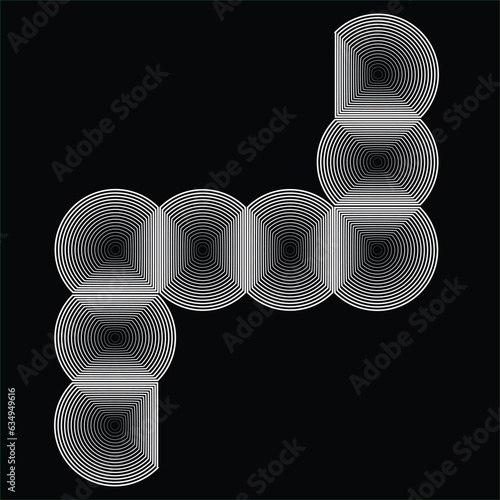 Lines in Circle Form . Vector Illustration .Technology round Logo . Design element . Abstract Geometric shape .