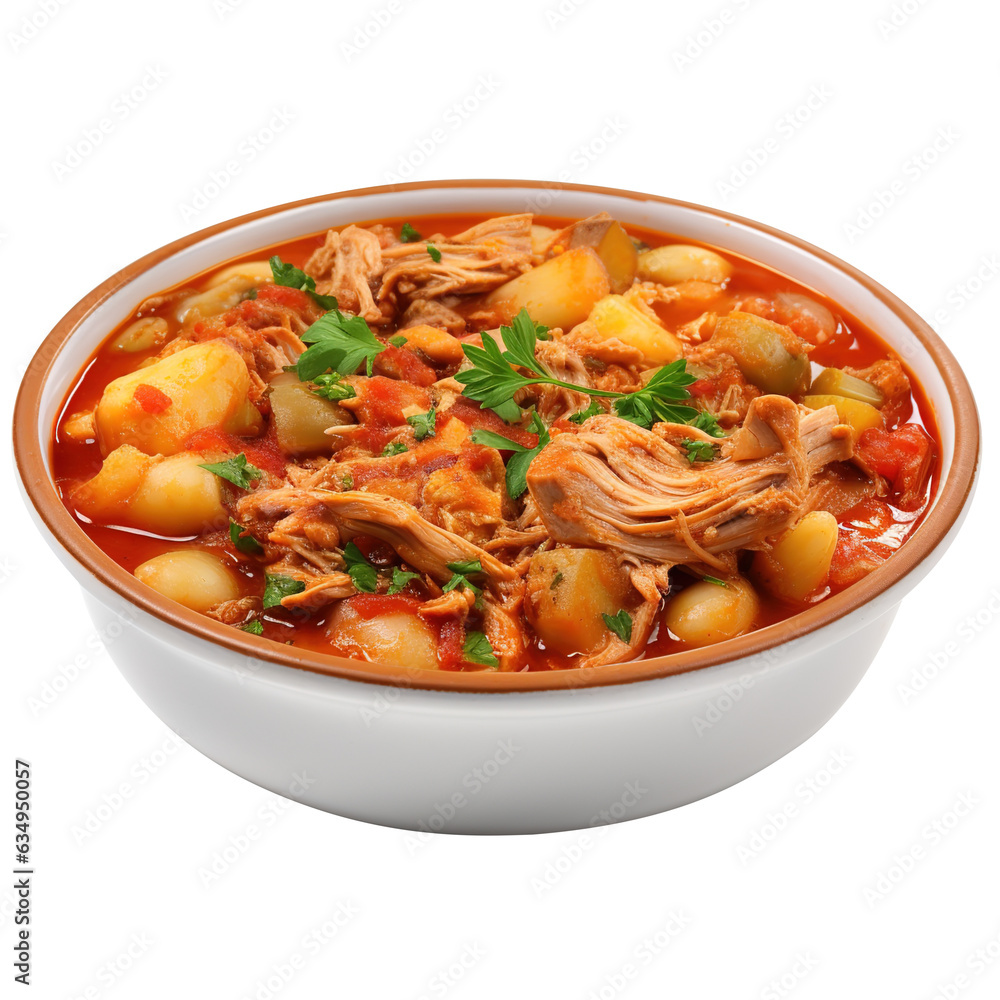 Delicious Brunswick Stew With Pork and Chicken on transparent or white background, png Delicious Brunswick Stew With Pork and Chicken on transparent or white background, png