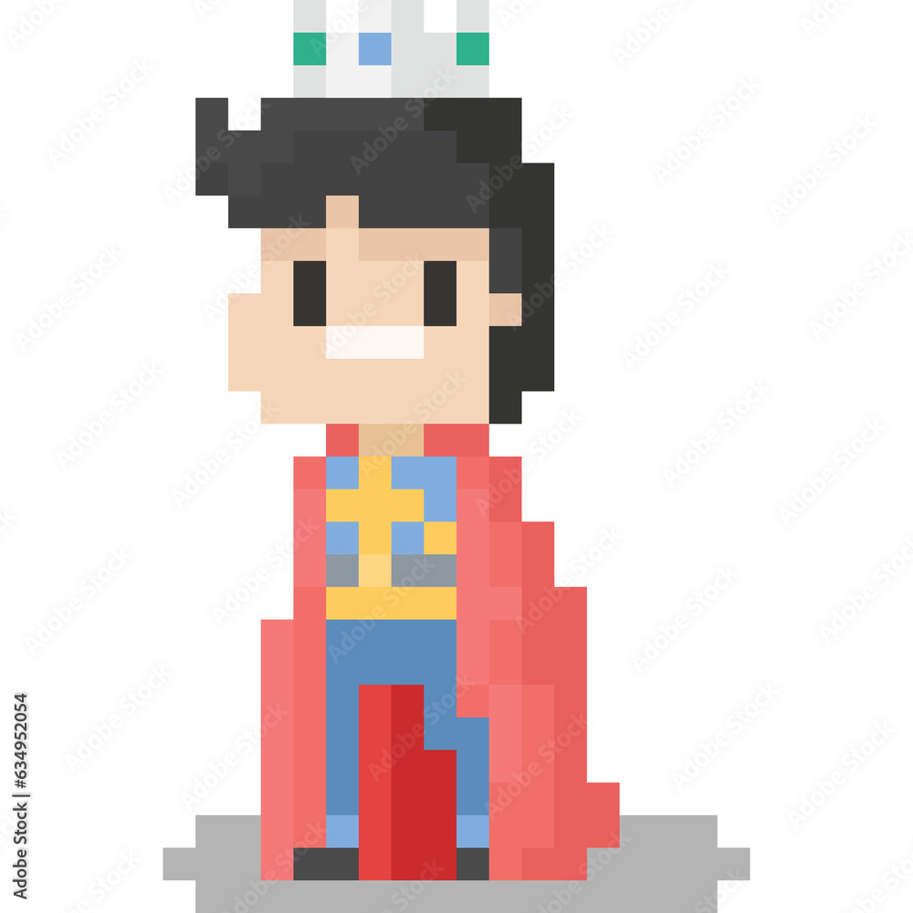 Pixel art prince character Pixel art prince character
