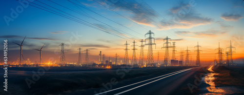 sunset over the city