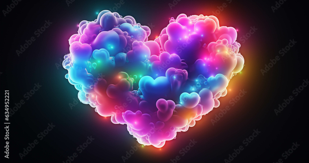 Fototapeta premium glowing heart in the night