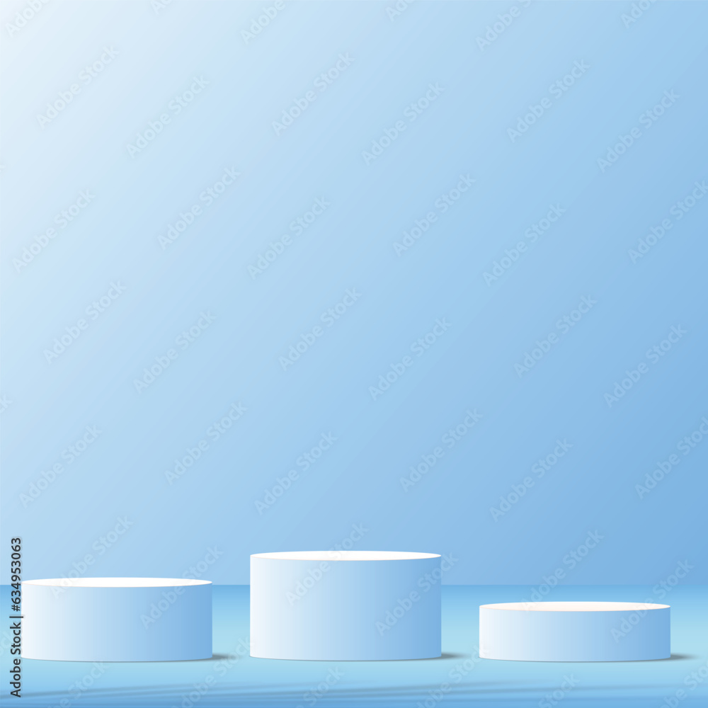 Abstract background with blue color geometric 3d podiums. Vector Abstract background with blue color geometric 3d podiums. Vector