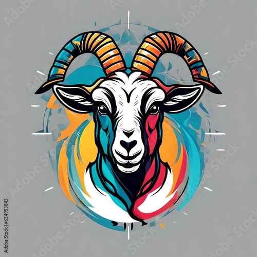 A logo for a business or sports team featuring a goat that is suitable for a t-shirt graphic.