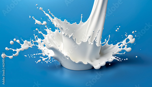 Dairy splash on a blue background