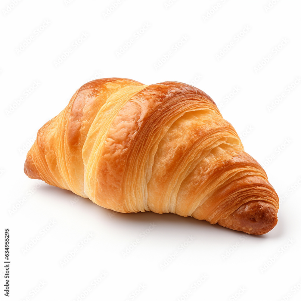 Croissant bread in a white plate on a white background. Croissant bread in a white plate on a white background.