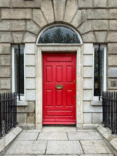  A famous red painted Georgian door in Dublin, Ireland