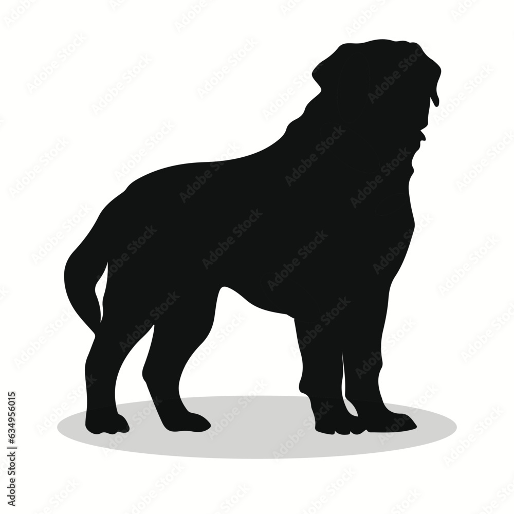 Mastiff silhouettes and icons. Black flat color simple elegant Mastiff animal vector and illustration.