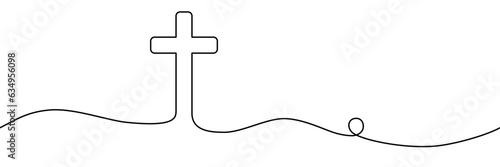 Continuous hand line drawing of the symbol of religion. Minimal Vector Design.
