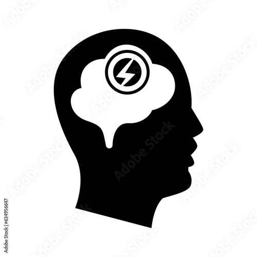 Black icon of brain stroke vector design. Brain hemorrhage