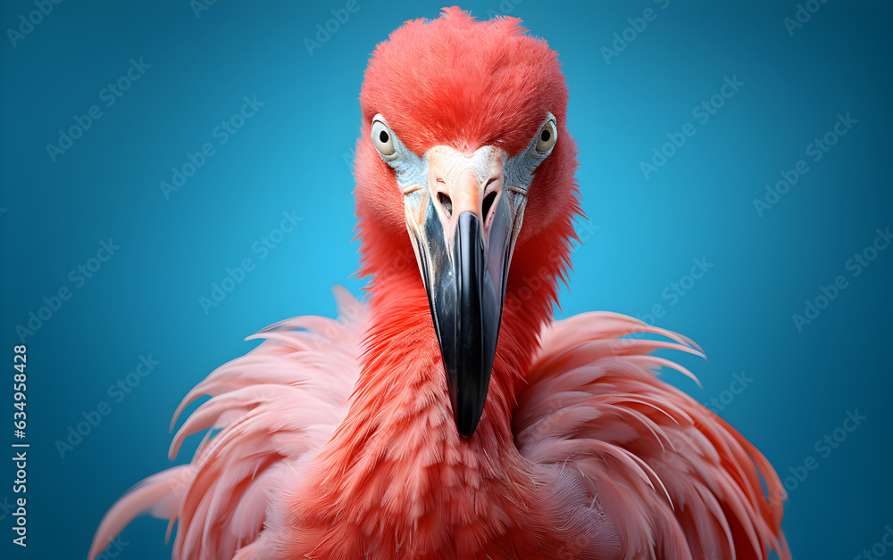 Obraz premium Flamingo on blue background