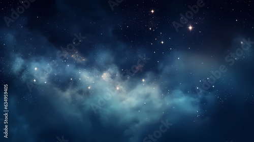 Smoke on the background of the night sky with stars