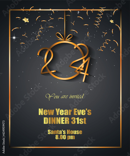 2024 Happy New Year background for your seasonal invitations, festive posters, greetings cards.