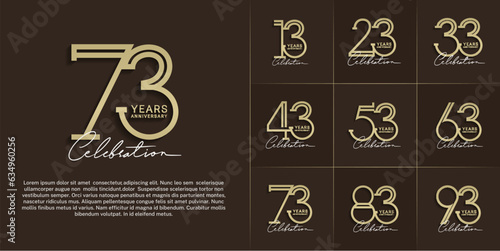 set of anniversary logotype gold color and white calligraphy for special celebration event © CRIMSONRED
