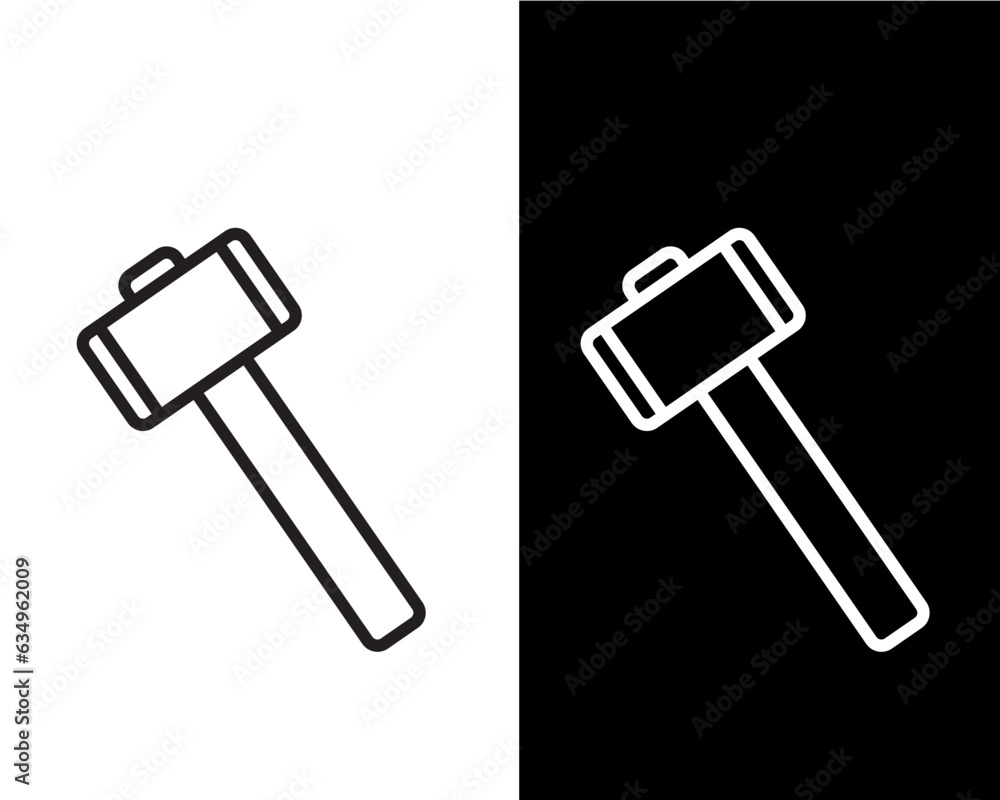 Hammer icon vector flat style illustration Hammer icon vector flat style illustration