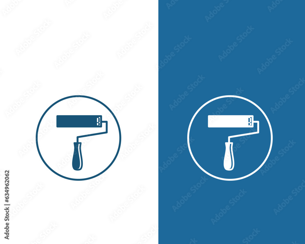 Paintbrush roller icon flat style illustration Paintbrush roller icon flat style illustration