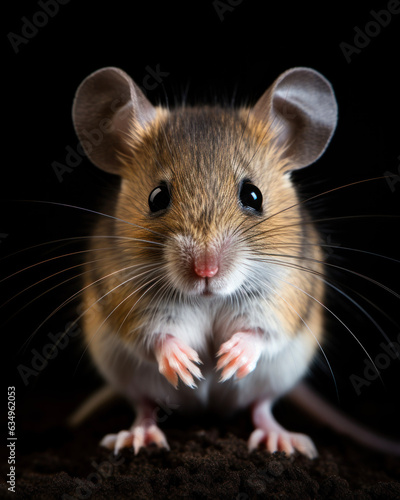 Little cute hamster on a black background