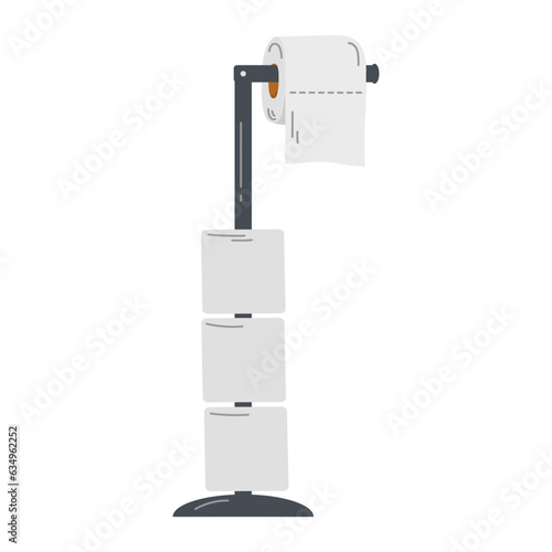 Toilet paper rolls in holder in cartoon style
