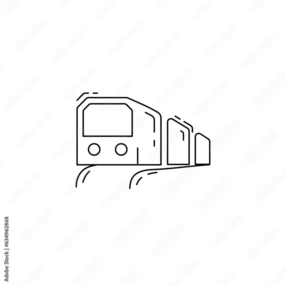 train line icon. railway train thin line icon. train line icon. railway train thin line icon.