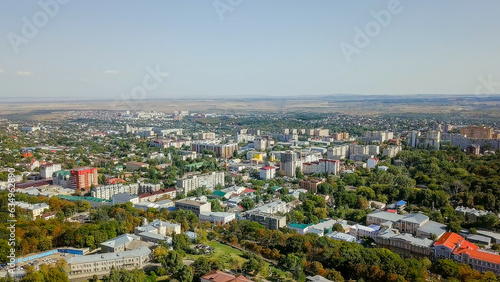 Fototapeta Naklejka Na Ścianę i Meble -  General panorama of the city center from the air. Russia, Stavropol