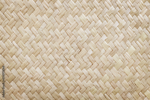 Pattern of reed weaving mat with vintage style for background and design art work.
