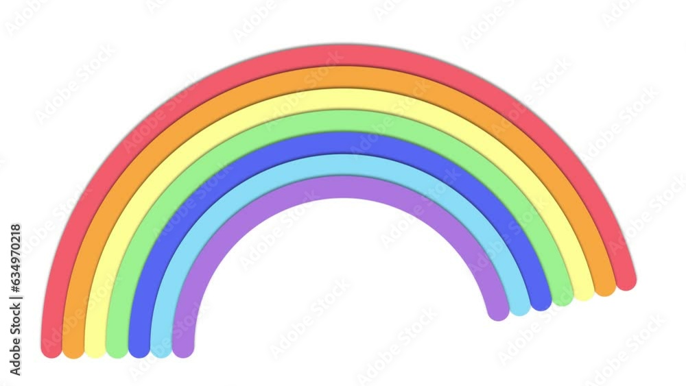 A motion of a vibrant rainbow moving from one side to another on a white background. A motion of a vibrant rainbow moving from one side to another on a white background.