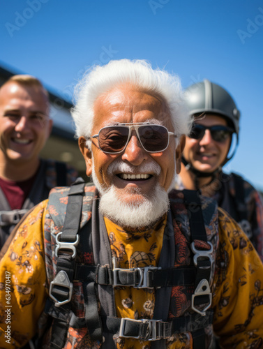 an old man skydiving 