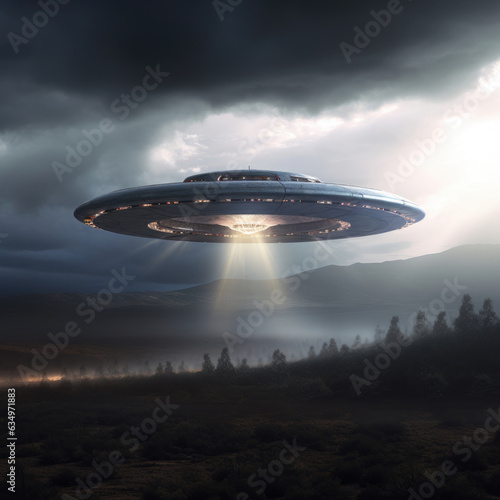 ufo in the sky during night time