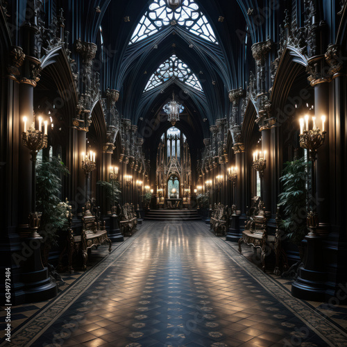  elegant dark Gothic hall 