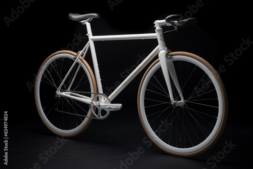 Third version of a white carbon bicycle. Generative AI