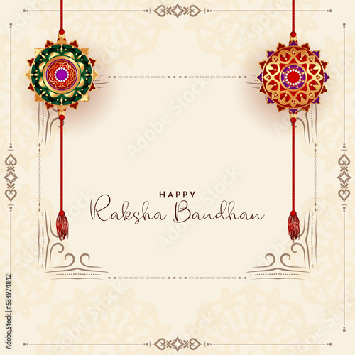 Happy Raksha bandhan hindu festival celebration card