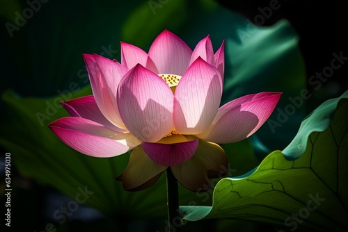 Stunning lotus in bloom. Generative AI