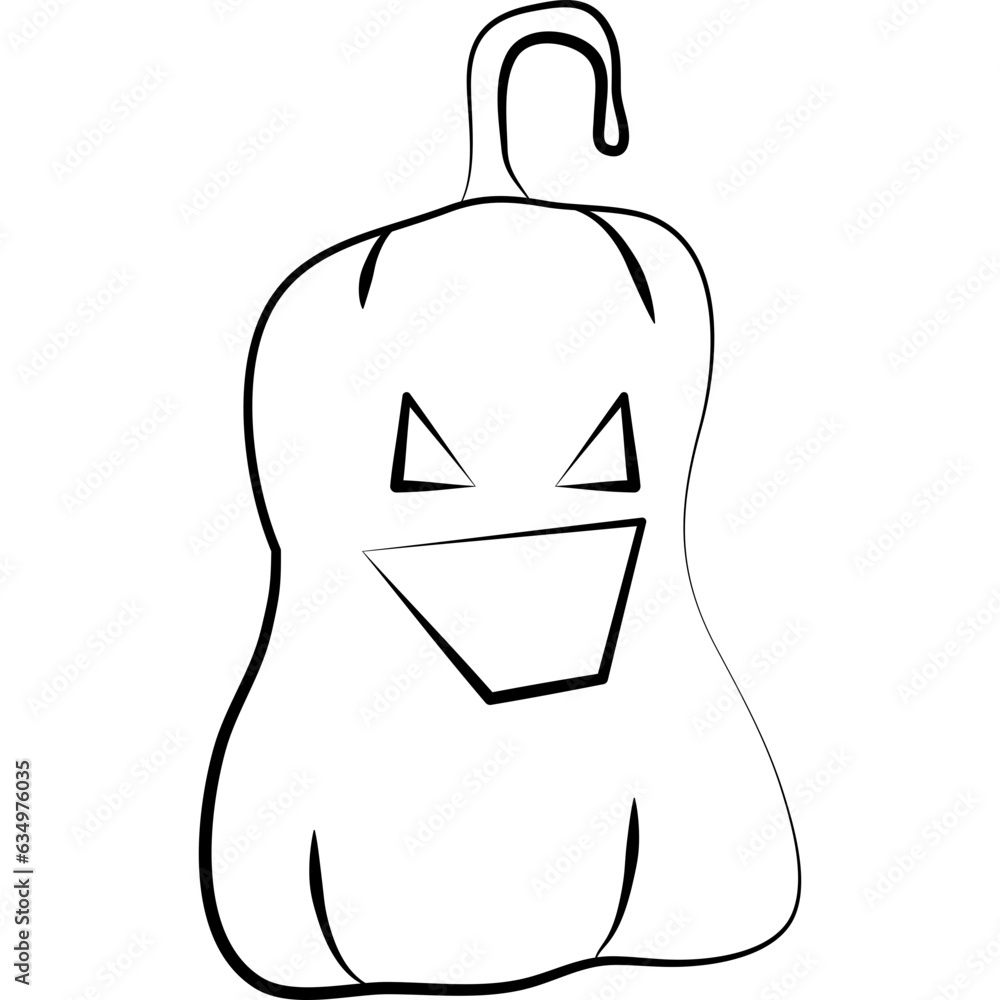 Halloween Pumpkin Line Art