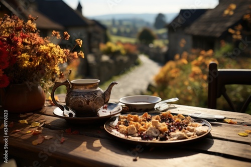 breakfast in a luxury tuscan villa photo