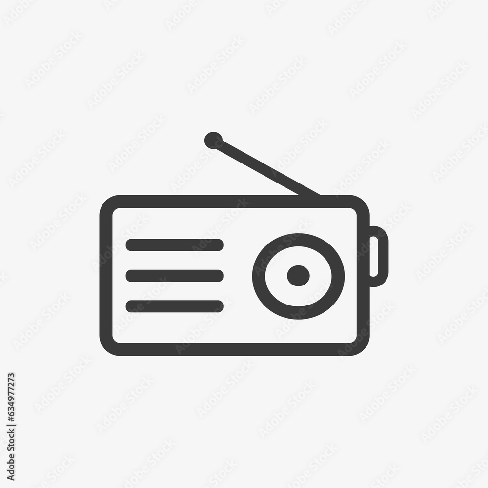 retro radio icon vector. Fm, broadcast vector illustration retro radio icon vector. Fm, broadcast vector illustration