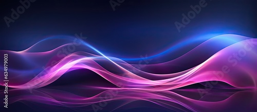 Shiny moving lines design element. Modern purple blue gradient flowing wave lines