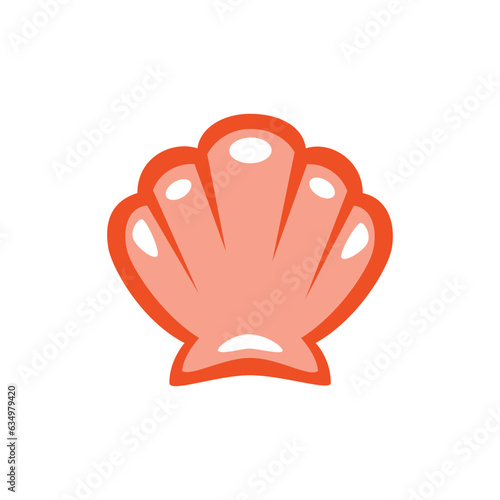 Shell icon. Cartoon illustration of a sea shell isolated on a white background. Vector 10 EPS.
