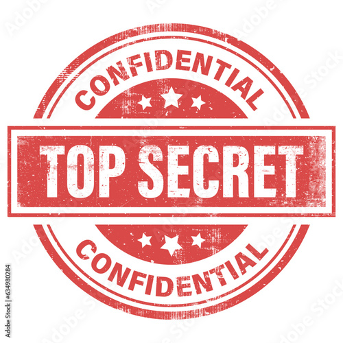 Grunge top secret rubber stamp. Top secret stamp on a white background.