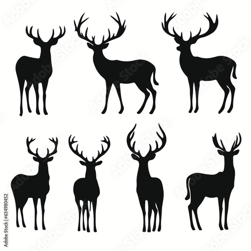 Kudu silhouettes and icons. Black flat color simple elegant Kudu animal vector and illustration.
