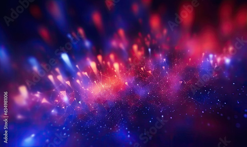 Light through space. Dark neon web background. For banner, postcard, book illustration,Created with generative AI tools