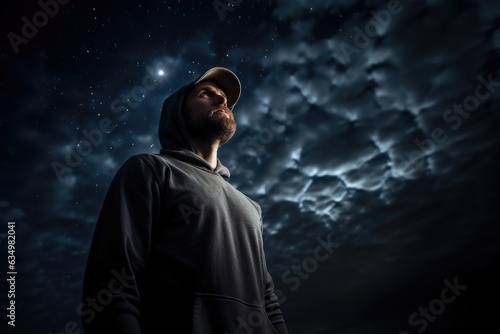 Man looking at night sky © Faith Stock