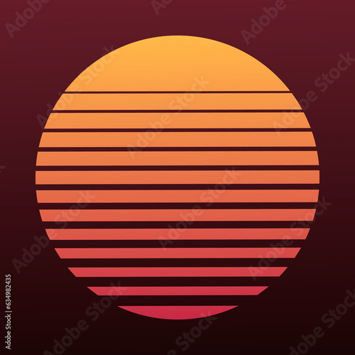 Sun 80s in retro style. Retro sunset collection © viktorrey