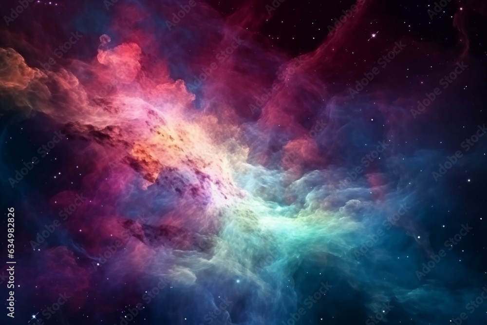 Colorful galaxy in space. Generative AI