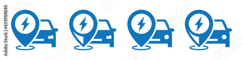 Free Download Electric car charge location, vector illustration - GFXLoad