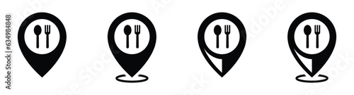 Restaurant location icon. Food location icon, vector illustration