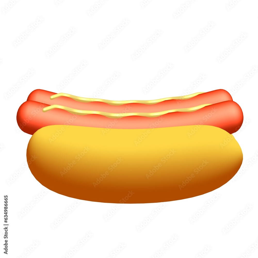 Hotdog fast food. 3d render Hotdog fast food. 3d render