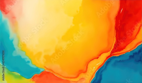 Abstract red yellow watercolor background.