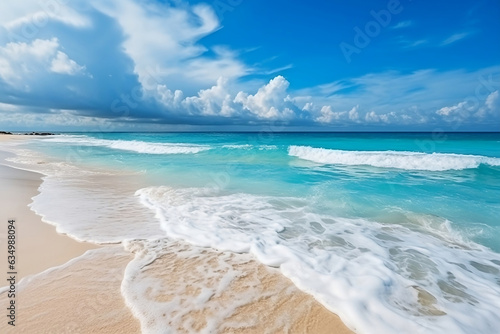 beach with sky and clouds. 