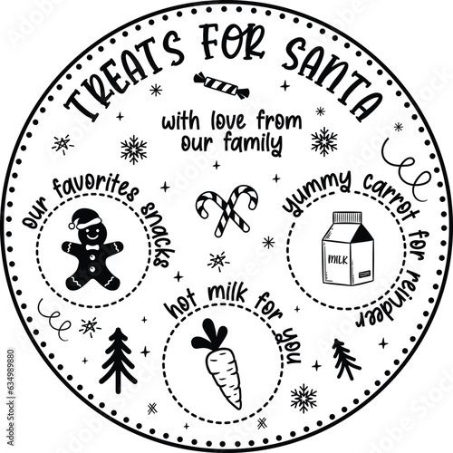 treats for Santa Christmas  tray svg