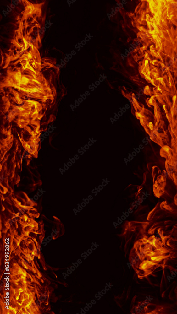 Burning background. Fire heat. Hot blaze. Orange red color light warm flame blast texture frame on dark night black abstract copy space. Burning background. Fire heat. Hot blaze. Orange red color light warm flame blast texture frame on dark night black abstract copy space.