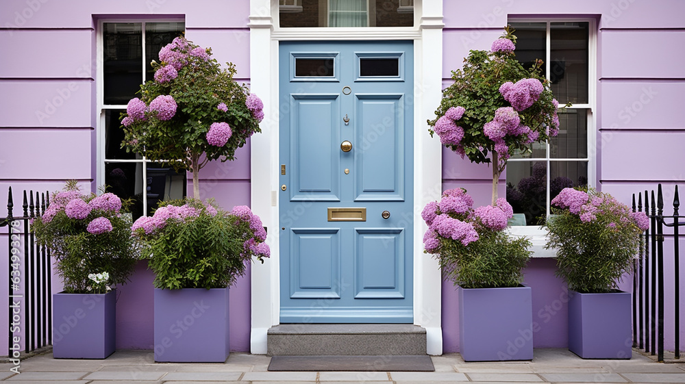 Neat and colorful front door, bright mood